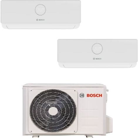 Bosch – Climatiseur réversible bi split 5300W – 2 unités intérieures 2600W – GAZ R32 – Refroidissement A++ – Chauffage A+ – Pour pièces jusqu'à 40m²