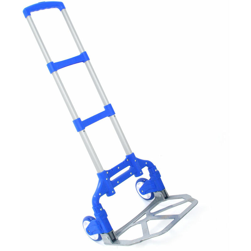 Blue Portable Aluminium Cart Folding Dolly Push Truck Hand Collapsible Trolley Luggage Four Colors 