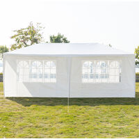 20x10 Inch Six Sides Two Doors Waterproof Tent with Spiral Tubes White