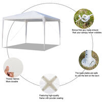 10x10 Inch Waterproof Tent with Spiral Tubes White
