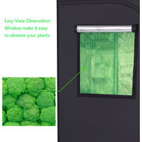 80*80*160cm Home Use Dismountable Hydroponic Plant Growing Tent with Window Green & Black