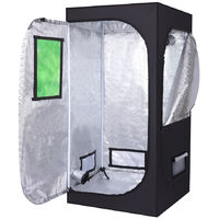 80*80*160cm Home Use Dismountable Hydroponic Plant Growing Tent with Window Green & Black