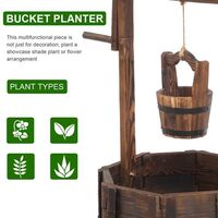 55*55*116cm Dark Coffee Color Solid Wood Planting Pot with Roof Drum
