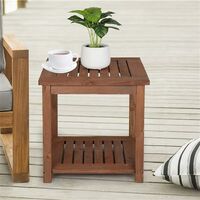 Solid Wood Square Carbonized Color Courtyard Side Table (17.72 x 17.72 x 17.72)"