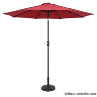 9FT 2.74m Garden Sun Parasol Central Umbrella Waterproof Folding Sunshade without Base- Wine Red - Wine Red