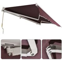 2.5x2 m Retractable Awning Wine Red - Wine Red