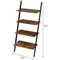 Industrial Ladder Shelf, 4-Tier Bookshelf, Storage Rack Shelves, for Living Room, Kitchen, Office