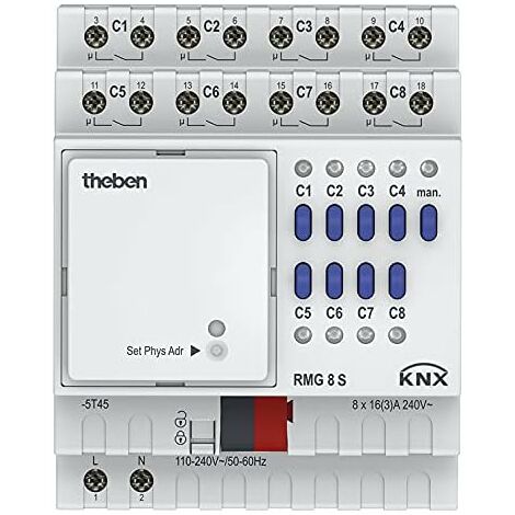 Theben RMG 8 S KNX 8-fach Schaltaktor Grundmodul der MIX2 Serie, 8 Kanäle (1/3)