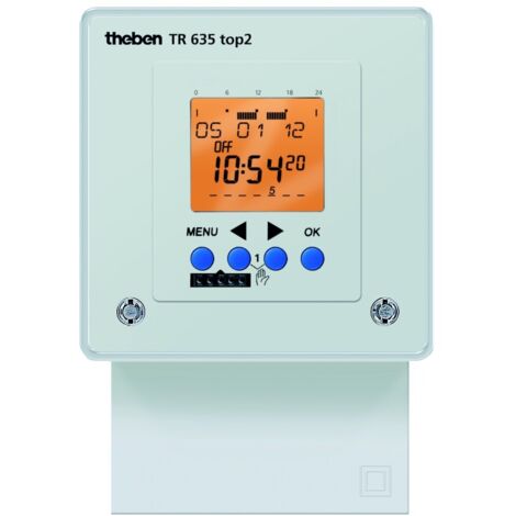 Theben TR 635 TOP2 Digitale Zeitschaltuhr mit Wochenprogramm, 1 Kanal, weiß (1/2)