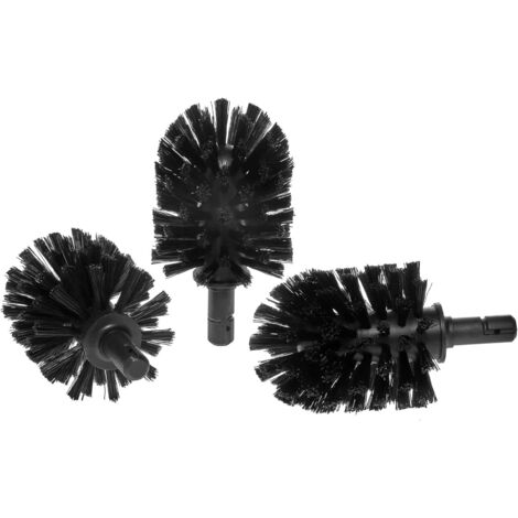 KEUCO Ersatz Toiletten-Bürstenkopf, austauschbar, im 3er Set lose, 12,7x6,7cm, schwarz, Original Hersteller, WC-Bürste Ersatzbürstenkopf, 14972004003