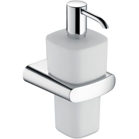 Keuco Elegance - Seifenspender mit Halter, 220 ml, Glas matt/Chrom 11654019000