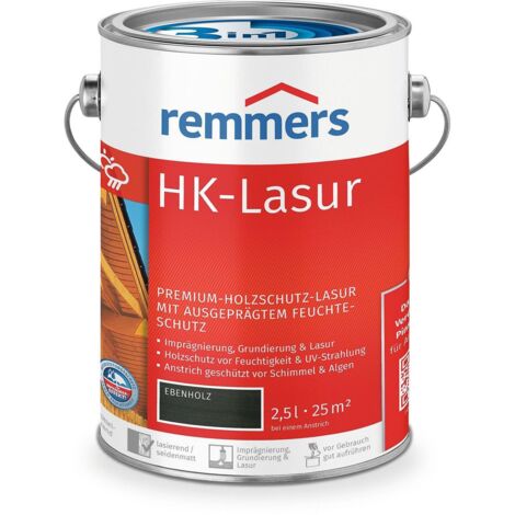 Remmers HK-Lasur 3in1 ebenholz, 2,5 Liter, Holzlasur aussen, 3facher Holzschutz mit Imprägnierung + Grundierung + Lasur, Feuchtigkeit- und UV-Schutz (1/5)