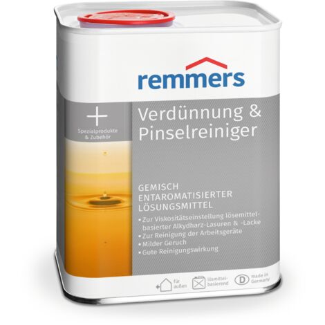 Remmers Verdünnung & Pinselreiniger, 0,75 Liter, Universal Verdünnung, reinigt Pinsel und Arbeitsgeräte, milder Geruch, gute Reinigungswirkung (1/3)