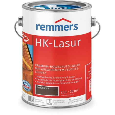 Remmers HK-Lasur 3in1 palisander, 2,5 Liter, Holzlasur aussen, 3facher Holzschutz mit Imprägnierung + Grundierung + Lasur, Feuchtigkeit- und UV-Schutz