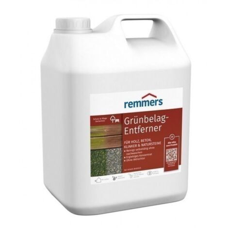 Remmers Grünbelag-Entferner, 2,5 Liter, Grünbelagentferner für außen, entfernt Algen und Moos, mit Langzeitwirkung, ohne Aktivchlor, materialschonend (1/2)