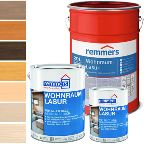 Remmers Wohnraum-Lasur antikgrau, 2,5 Liter, Holzlasur innen, für Möbel, Böden, Innentüren und Treppen geeignet, mit Abperleffekt (1/5)
