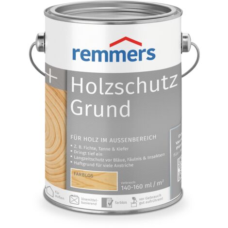 Remmers Holzschutz-Grund farblos, 2,5 Liter, Holz Imprägnierung für außen, Holzschutz vor Pilzen und Insekten, atmungsaktiv, überstreichbar