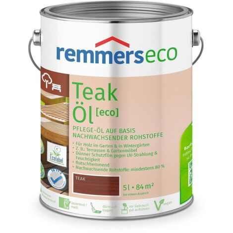 Remmers Teak-Öl [eco], 5 Liter, Teaköl für aussen und innen, optimal für Teak Gartenmöbel oder Teak Holzterrassen, ökologisch, bienenverträglich (1/5)