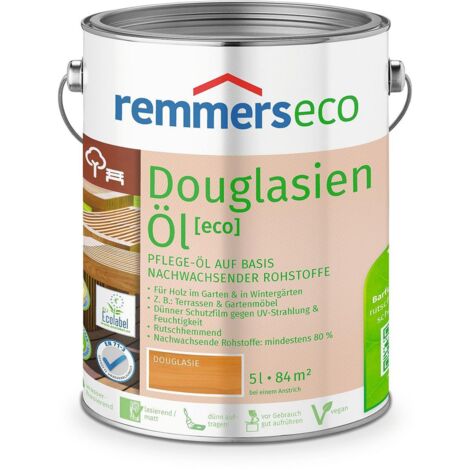 Remmers Douglasien-Öl [eco], 5 Liter, öko Douglasien Öl, aussen und innen, optimal für Douglasien Gartenmöbel oder Holzterrassen, bienenverträglich