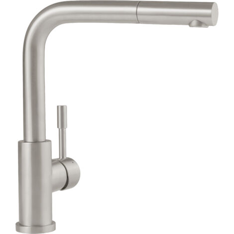 VILLEROY & BOCH Küchenarmatur Steel Shower, Hochdruck-Armatur, ausziehbare Brause, wassersparend, Edelstahl massiv (1/5)