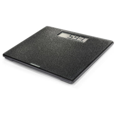 Soehnle Personenwaage Style Sense Comfort Coral, Körperwaage mit hochwertig mattiertem Glas, Coral Design, große LCD-Anzeige, rutschhemmende Oberfläche, Waage mit Tragkraft bis 180kg, schwarz