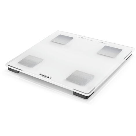 Soehnle Körperanalysewaage Shape Sense Connect Lite, Personenwaage mit App Anbindung, Körperanalyse Gewicht, Fett, Wasser- und Muskelanteil, Körperfettwaage mit LED Display, weiß