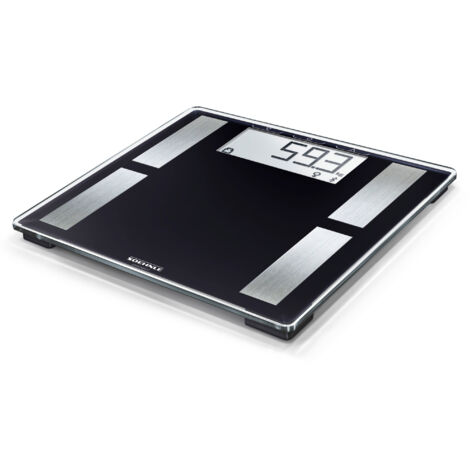 Soehnle Shape Sense Connect 50 mit Bluetooth Personenwaage plus App, Waage für BIA-Premium-Körperanalyse, Körperfettwaage mit großem LCD-Display, schwarz