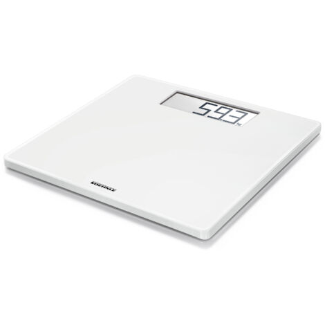 Soehnle Style Sense Safe 100 Personen Digitalwaage mit extragroßer LCD-Anzeige, Waage mit rutschhemmenden Standfüßen, flache Personenwaage, Weiß