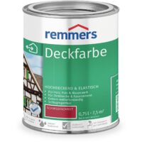 Remmers Deckfarbe schwedischrot, 0,75 Liter, Deckfarbe für innen und außen, Wetterschutzfarbe viele Untergründe, hochdeckend, wetterfest