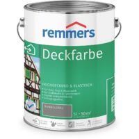 Remmers Deckfarbe dunkelgrau, 5 Liter, Deckfarbe für innen und außen, Wetterschutzfarbe viele Untergründe, hochdeckend, wetterfest