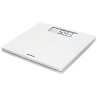 Soehnle Style Sense Safe 100 Personen Digitalwaage mit extragroßer LCD-Anzeige, Waage mit rutschhemmenden Standfüßen, flache Personenwaage, Weiß