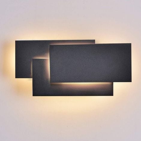 24W LED Appliques Murales Interieur Noir Simple Design Murale Applique pour Couloir Escalier Salon Chambre ( Lumière Blanc chaud )