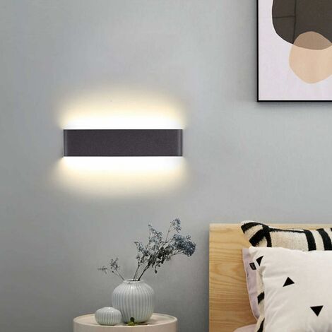 32cm Lampe Murale en Bois Intérieure Appliques Blanc Chaud pour Salon Chambre Couloir Escalier Martll Applique Murale LED 