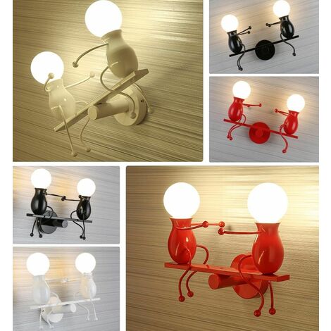 Led Applique Mural Interieur Noir 30cm Wowatt Enfant Lampe Murale