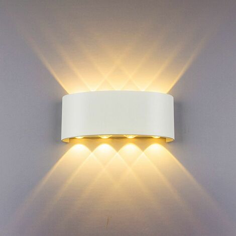 Applique Murale LED Interieur Aluminium Moderne 8W , Blanc Lampe Murale LED pour Chambre Maison Couloir Salon (Blanc Chaud)