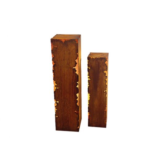 Jardinex – Colonne décorative en métal recyclé 100 cm – Couleur rouille – Résistante aux intempéries – Écologique et esthétique