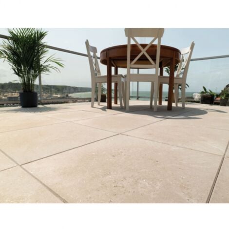 Dalle terrasse béton composite recyclé 50x50x3 cm - 7 kg : facile à poser - Sable