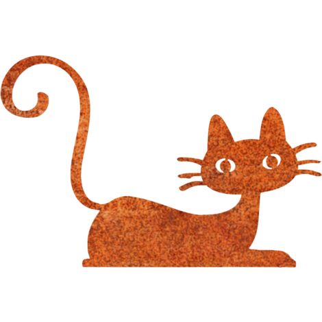 Déco jardin : Chat Félix Métal - Acier brut poli 41 cm (1/2)