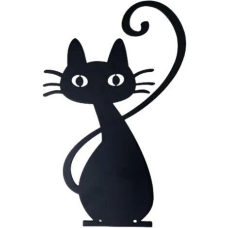 Déco jardin : Chat Simone Métal - Noir 64 cm (1/3)