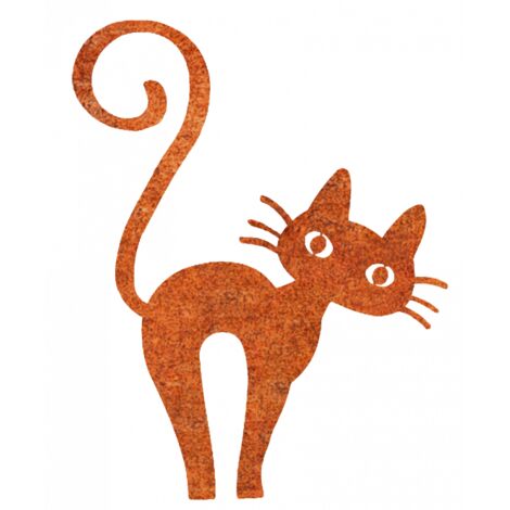 Déco jardin : Chat Leone Métal - Acier brut poli 49 cm (1/3)