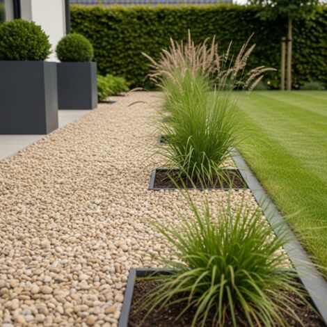 Jardinex – Gravier décoratif roulé calcaire beige 5/15 mm – Big Bag 1T (couvre 16 m²) – Granulométrie 5/15 mm pour allées et massifs