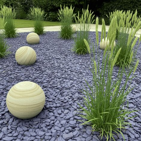Jardinex – Paillettes d'ardoise violette 30/60 mm – Big Bag 1T (1000 kg) pour aménagements paysagers – Résistantes au gel et inaltérables