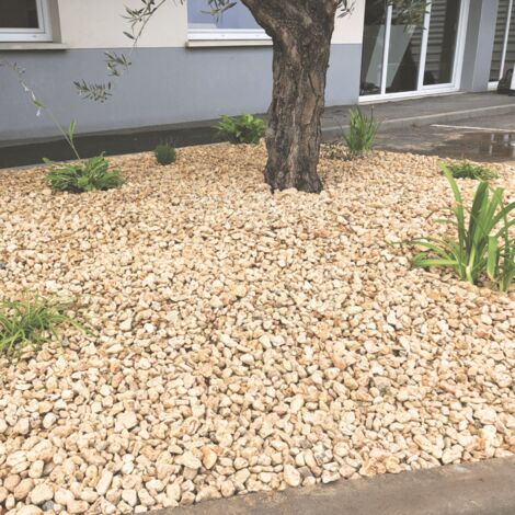 Jardinex – Gravier décoratif roulé silex orangé 15/30 mm – Big bag 1T (16 m²) – Drainage rapide et paillage décoratif