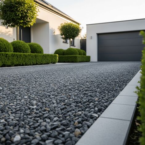 Jardinex – Gravier décoratif concassé calcaire noir 6/14 mm – Big Bag 1000 kg pour allées carrossables – Surface couverte 16 m² - BAG 1 T