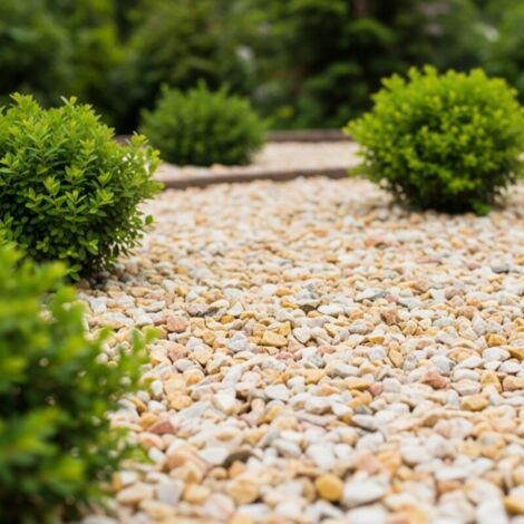Jardinex – Gravier décoratif roulé silex orangé 8/16 mm – Big bag 1T pour aménagements paysagers – Couverture 16 m² – Pierre naturelle lisse