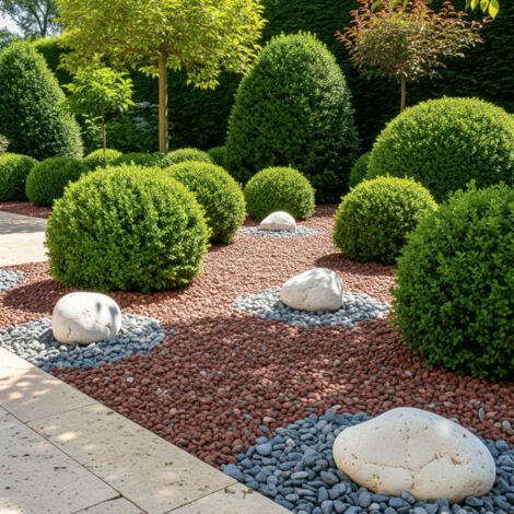 Jardinex – Pouzzolane rouge 6/12 mm – Big Bag 1T (22 m²) – Drainage et paillage décoratif – Roche volcanique légère et poreuse