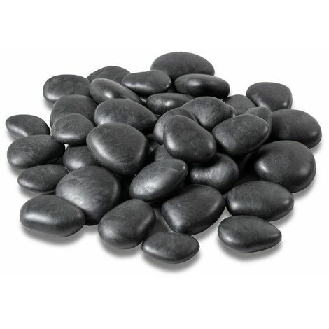 Galets Decoratifs En Plastique Recycle Noir Small 3 A 4 Cm Noir