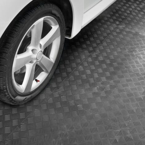 Dalle clipsable en PVC Motif "métal strié" - Noir 50 x 50 cm