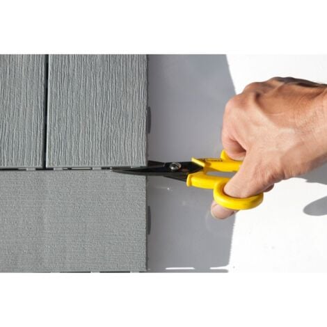Dalle clipsable jardin finition bois "A l'italienne" - 56 x56 cm - Gris anthracite