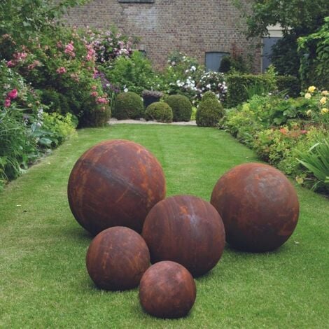 Boule rouillée jardin corten - Rouille 50 cm